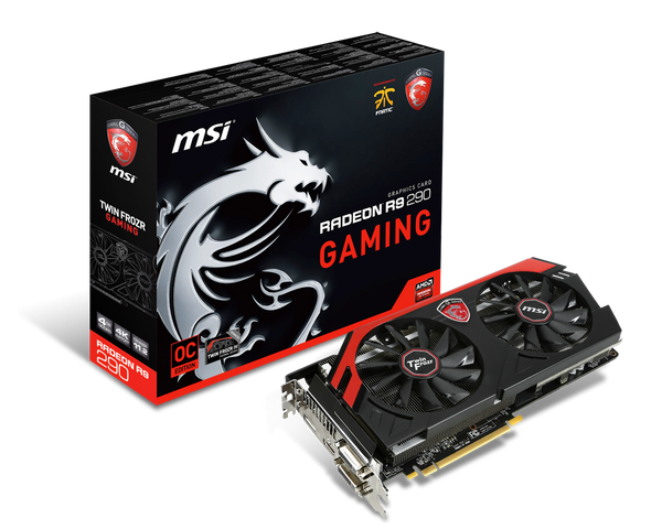 MSI AMD Radeon R9 290 Gaming Edition, PCI-Express x16 3.0, GDDR5 4GB, 512-Bit, GPU:977MHz / Mem:5000MHz, DVI x2, HDMI x1, Mini DisplayPort x2, DirectX 11.2