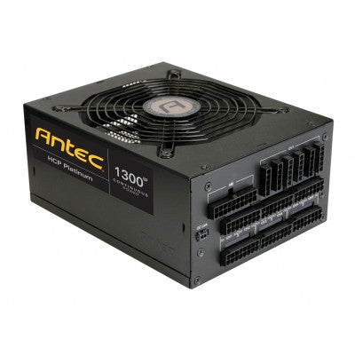 Antec HCP-1300  - 1300W, 135mm DBB PWM Cooling Fan, PCI-E 6+2 Pin x10, SATA x9, Molex x6 - Gold-plated terminals, 80+ Platinum, Fully Modular, 4-Way SLI Ready, OC Link