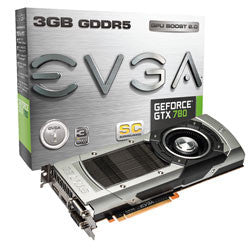 EVGA  GeForce GTX 780 SuperClocked 3GB 384-bit GDDR5 PCI Express 3.0 SLI Support Video Card 03G-P4-2783-KR