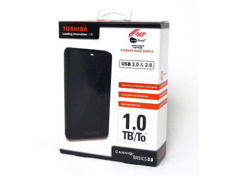 Toshiba Canvio 1TB 2.5" External Hard Disk Drive, USB3.0