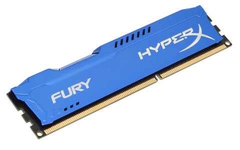 Kingston HyperX Fury Series Memory - 8GB DDR3-1600MHz, 8GB, 240-Pin, PC3-12800, Blue Heat Spreader, CL10, DIMM, XMP Profiles