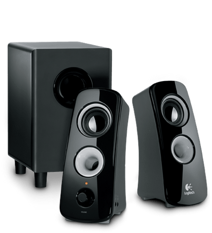 Logitech Speakers - Z323, 2.1 Speaker, 3.5mm Audio Input, 30 Watt RMS, Two Auxiliary Inputs, Integrated Headphone Jack, Black