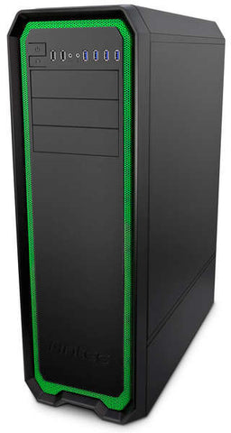 Antec Nineteen Hundred Extended Chassis - Super Tower, 4x USB 3.0 + 2x USB 2.0, 12x Tool-less drive bays, Windowed Side Panel - Black and Green