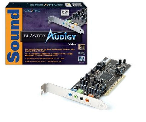 Creative Sound Blaster Audigy Value - 7.1 Surround Sound, 3.5mm Jacks, EAX Advanced HD Audio Enhancement, EAX Music Enhancement, OpenAL Support, PCI Bus Card