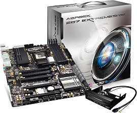 ASRock Extreme 9 AC Intel Z87 Chipset, Socket 1150 @ 100MHz FSB, 4th Gen Core i7/i5/i3/Pentium/Celeron, DDR3 Up To 2933+(OC), Dual Memory Channel, 4x DIMMs (Max 32GB)