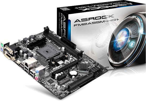 ASRock FM2A55M-HD+ AMD A55 FCH Hudson, Supports Socket FM2+ 95W / FM2 100W A series APU, DDR3 Up To 2133, Dual Memory Channel, 2x DIMMs (Max 32GB)