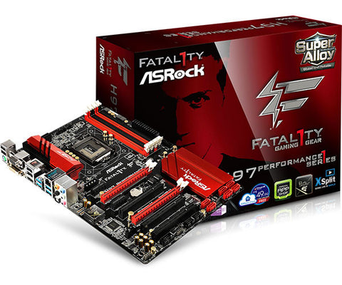 ASRock H97 Fatal1ty Performance, Intel H97 Chipset, Socket 1150, 5th Gen Core i3/i5/i7/Pentium/Celeron Support, DDR3 1333 (1600MHz Max), 4x DIMM Dual Channel (32GB)