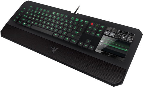 Razer Deathstalker Ultimate Gaming Keyboard - Chiclet Keys, Tri-Colour LED Backlight, Synapse 2.0, 10 Key Anti-Ghost, USB & Mic/HS Jacks, Razer SwitchBlade UI 4.05" LCD