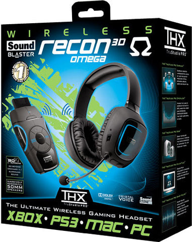 Creative Recon3D Omega Headset - Recon3D USB Sound Card & Tactic3D Omega Wireless Headset Bundle - PC / PS3 / XBOX / MAC Compatible