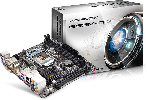 ASRock B85M Intel B85 Express Chipset, Socket 1150 @ 100MHz FSB, 4th Gen Core i7/i5/i3/Pentium/Celeron, DDR3 Up To 1600, Dual Memory Channel, 2x DIMMs (Max 16GB)