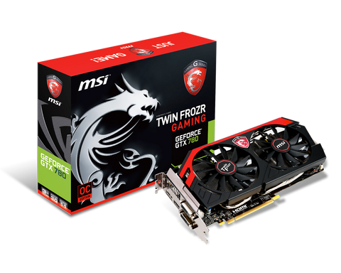 MSI nVidia GeForce GTX780 PCI-Express x16 3.0, GDDR5 3GB, 384-Bit, GPU:954MHz (1006MHz Boost) / Mem:6008MHz, DVI x2, 1x DP, DirectX 11.1