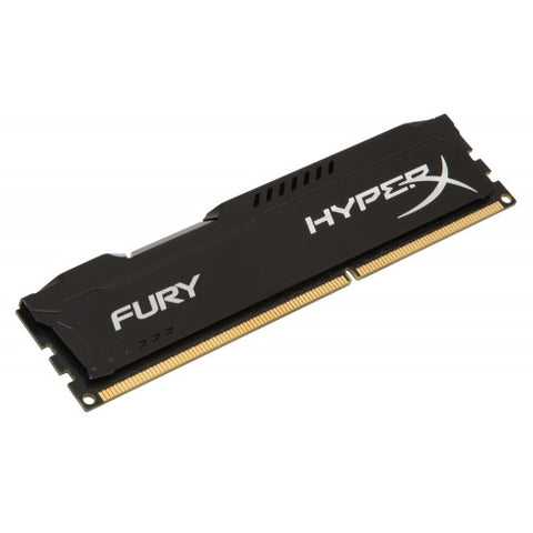 Kingston HyperX Fury Series Memory - 8GB DDR3-1600MHz, 8GB, 240-Pin, PC3-12800, Black Heat Spreader, CL10, DIMM, XMP Profiles