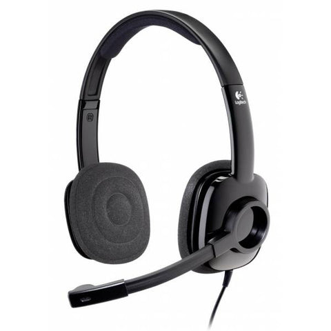 Logitech Headset - H250, Full Stereo Sound, 3.5mm Jack, Inline Audio Controls, Noise Cancelling Mic, Adjustable Headband, Graphite