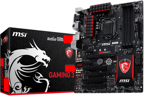 MSI Intel Z97 Gaming 3 Z97 Chipset, Socket 1150 @ 100MHz FSB, 4th Gen Core i3/i5/i7/Pentium/Celeron Support, DDR3 1333 (3300MHz Max OC), 4x DIMM Dual Channel (32GB)