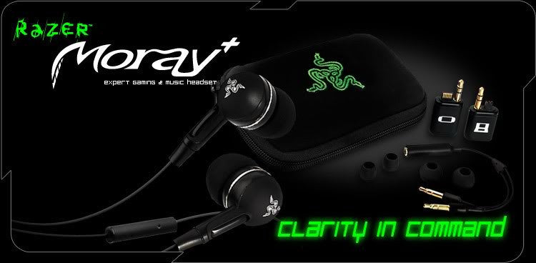 Razer Moray+ Inner Ear Gaming Headset - Omni-Directional Inline Mic, Noise Isolation With Extended Bass, Multi-Device Gaming Adaptors