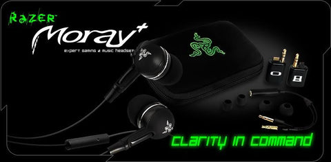 Razer Moray+ Inner Ear Gaming Headset - Omni-Directional Inline Mic, Noise Isolation With Extended Bass, Multi-Device Gaming Adaptors