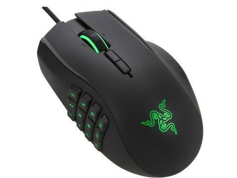 Razer Naga Mouse 2014 Edition - Mechanical 12 buttom thumb grid, Tilt-click scroll wheel, In-game MMO Configurator, 8200dpi 4G Laser Sensor, Green LED, Synapse 2.0