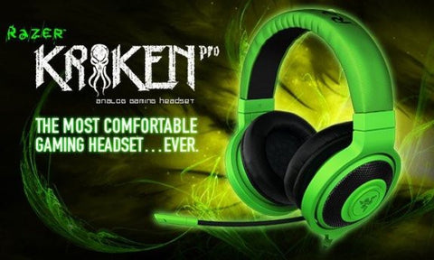 Razer Kraken Pro Gaming Headphones - Lightweight, Over-Ear Design, High-Quality Neodimium Drivers, High Frquency Response, Retractable Boom Mic - Green